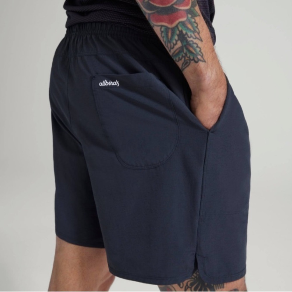 NWT Allbirds Mens Natural Run Merino Wool Blend Shorts in Black